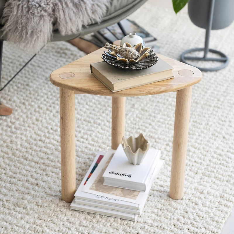 Hello Honey® Natural Rubberwood Side Table