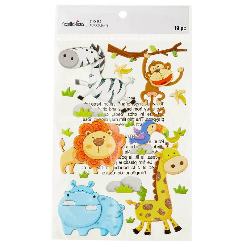 12 Pack: Chipboard Zoo Animal Stickers by Recollections™