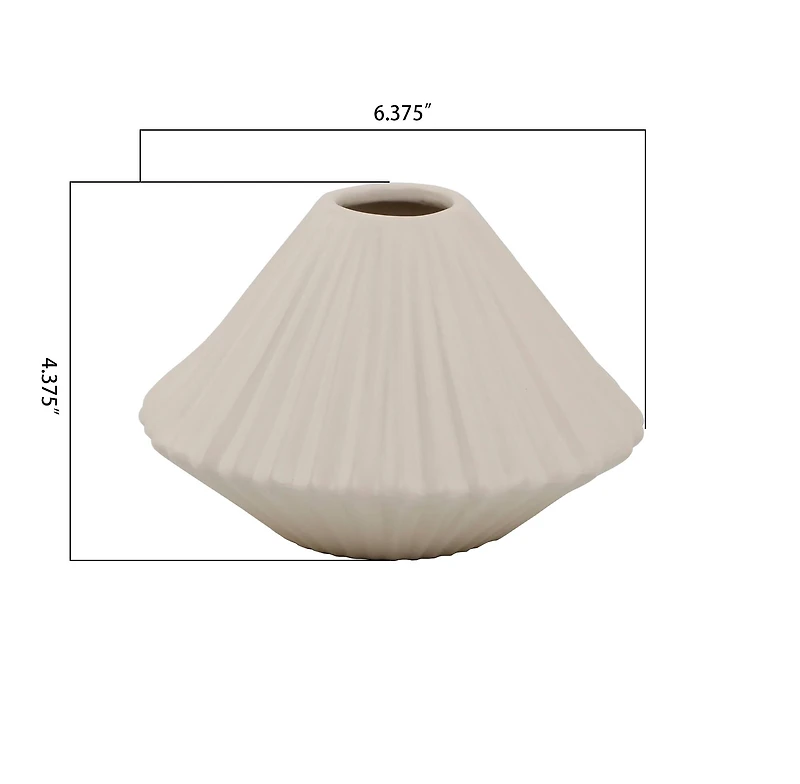 Flora Bunda® 6.25'' Pleated Ceramic Vase