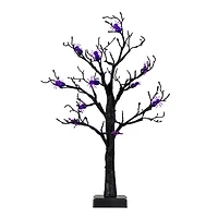 2ft. Pre-Lit Artificial Halloween Spider Twig Tree with 24 Purple LED Lights