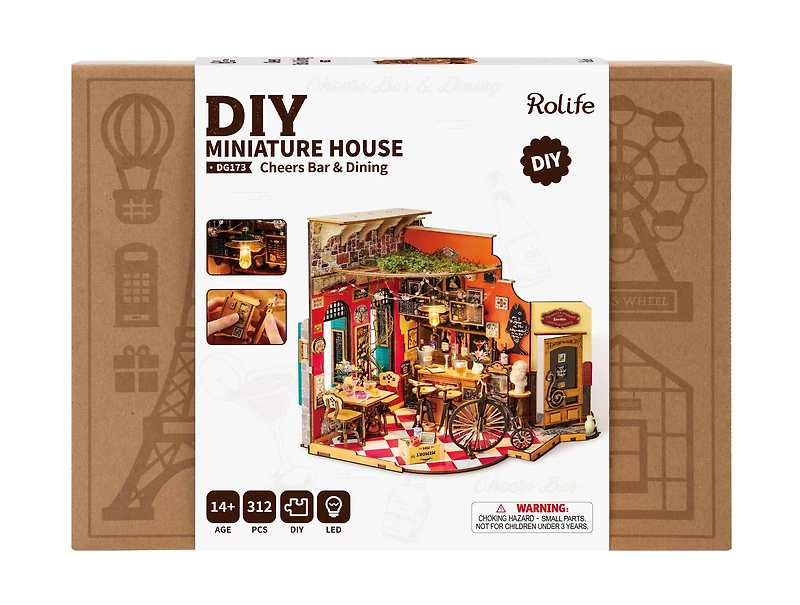 Rolife® Cheers Bar & Dining DIY Miniature House Kit