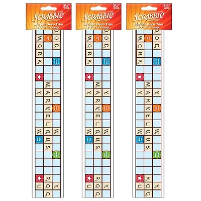 Eureka® Scrabble™ Letters Extra Wide Die Cut Deco Trim®, 111ft.