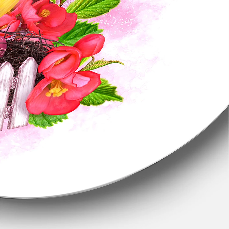 Designart - Two Blue & Yellow Tit Birds Sitting Near The Nest