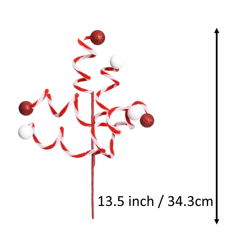 13.5" Red & White Peppermint Swirl Pick by Ashland®