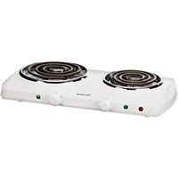 Brentwood White 1500W Double Electric Burner