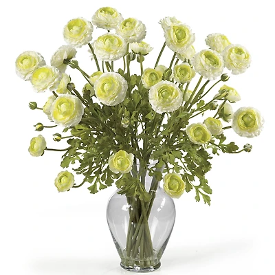 24" Ranunculus Liquid Illusion Silk Flower Arrangement