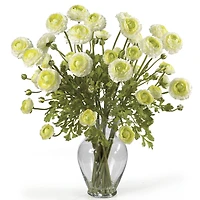24" Ranunculus Liquid Illusion Silk Flower Arrangement