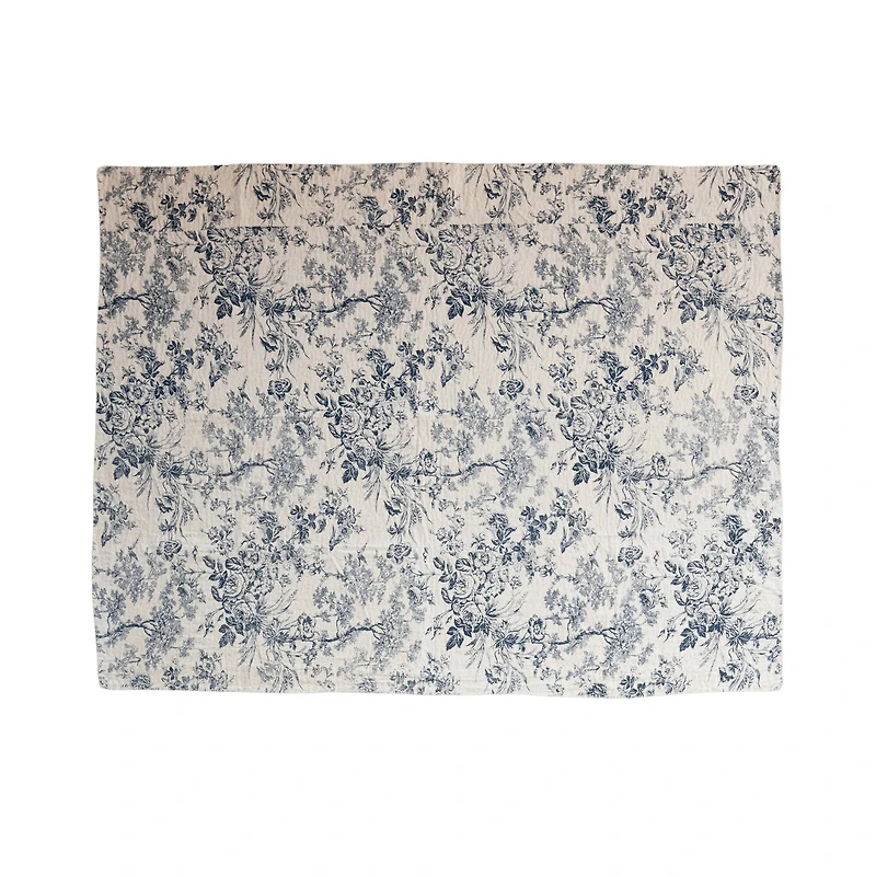 Hello Honey® 60" Blue & White Toile Pattern Cotton Chambray Throw