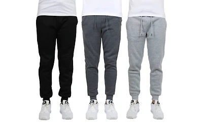 Galaxy by Harvic Men's Fleece-Lined Jogger Sweatpants 3 Pack