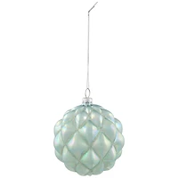 Iridescent Glass Christmas Ball Ornament - Blue - 4.5"