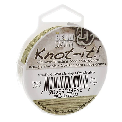 The Beadsmith® Knot-It™ 1mm Gold Chinese Knotting Cord