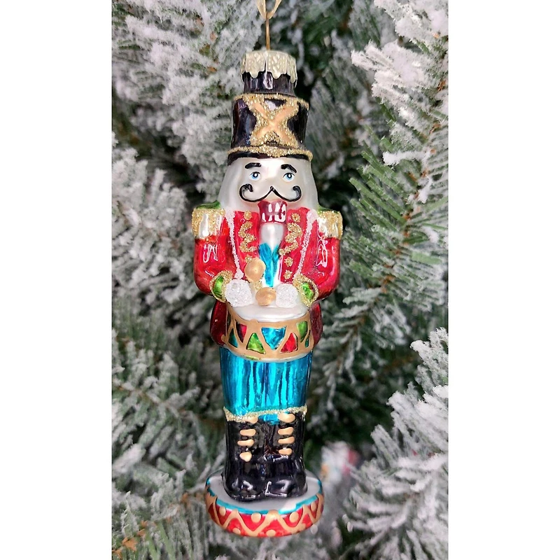 Wizardi 11.81" Christmas Glass Nutcracker Soldier Ornament