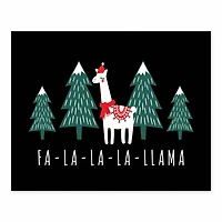 Caroling Llama 10x8 Tabletop Canvas