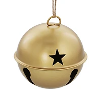 6 Pack 85mm Jingle Bell Burnished Gold Ball Ornaments