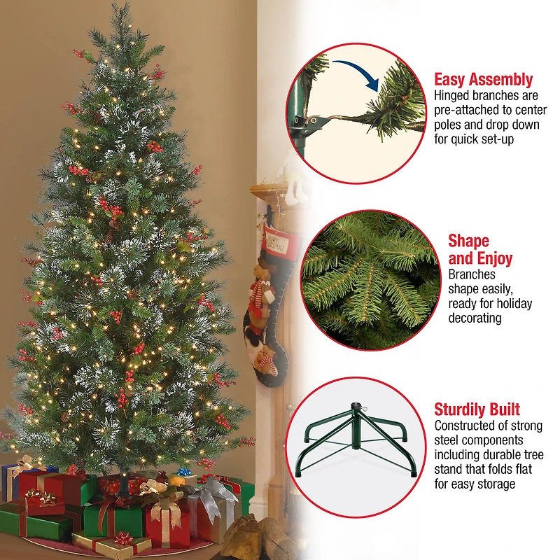 6.5ft. Pre-Lit Wintry Pine® Artificial Christmas Tree, Clear Lights