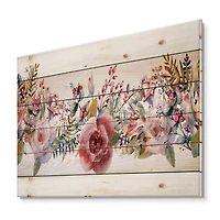 Designart - Pink Roses and Wildflower