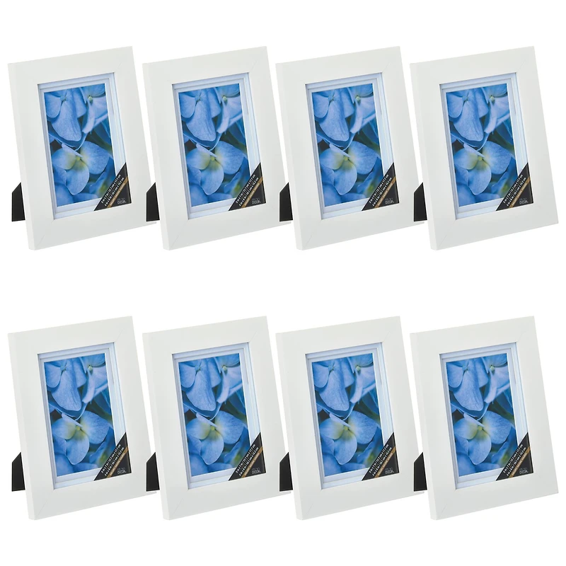 8 Pack: White 4" x 6" Gallery Frame with Double Mat, Airfloat Gallery by Studio Décor®