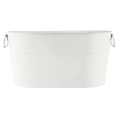 12" White Oval Metal Bucket by Celebrate It™