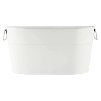 12" White Oval Metal Bucket by Celebrate It™
