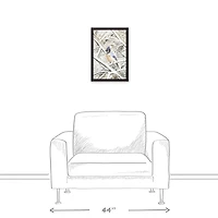 Winter Blue Jay 12" x 18" Black Framed Canvas