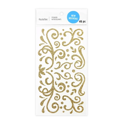 Gold Glitter Swirl Stickers by Recollections™