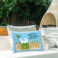 Stupell Industries Hippity Hoppity Hello Bunny Outdoor Printed Pillow