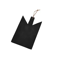 Hello Honey® 12" Black Geometric Wood Cutting Board with Leather Tie