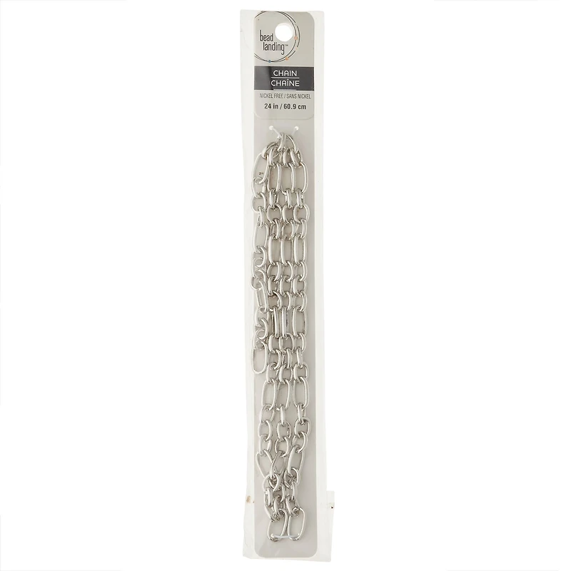 12 Pack: 24" Thin Round Rhodium Chain by Bead Landing™