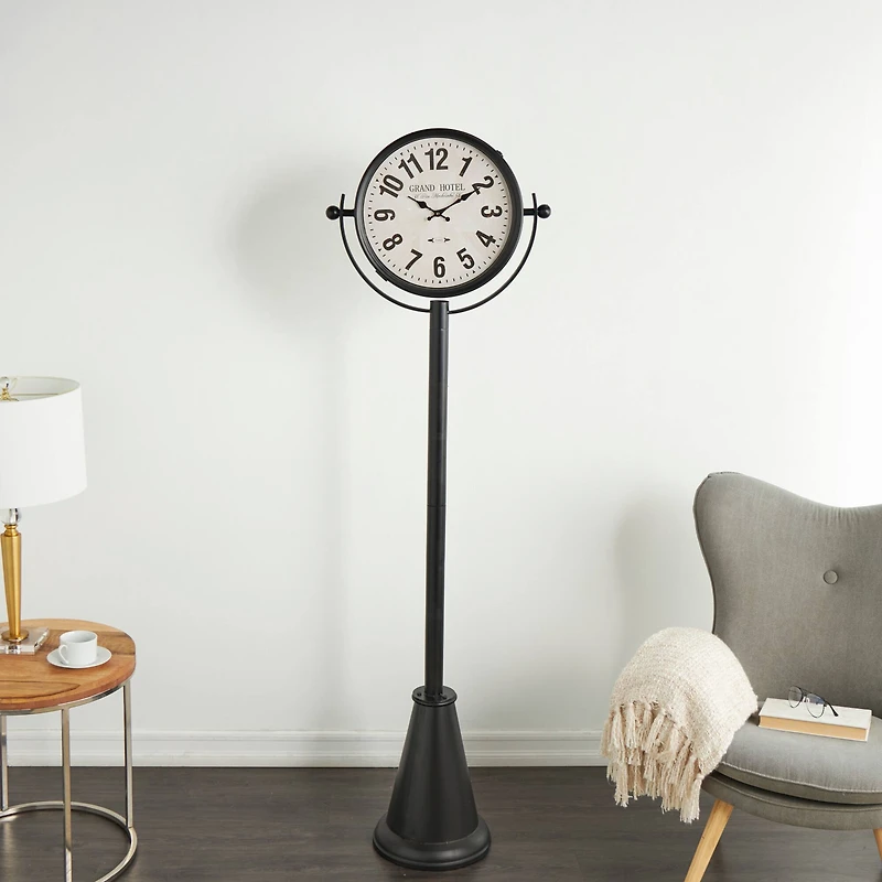 6ft. Black Metal Clock