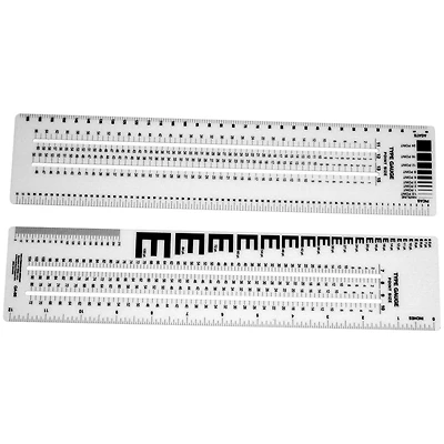 C-Thru Opaque 12.5" Type Gauge Ruler