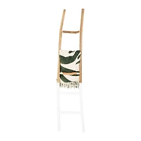 Hello Honey® 6ft. Natural & White Boho Wood Decorative Blanket Ladder