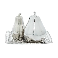 Silver Ceramic Glam Fruit Sculpture Set