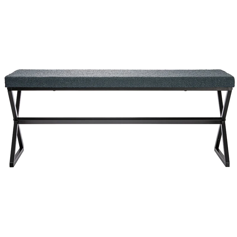 Household Essentials Harper 46.5" Metal & Boucle Bench