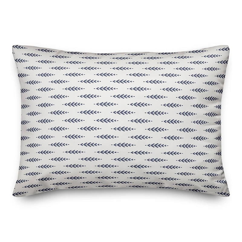 Indigo Leaf Pattern 14" x 20" Indoor / Outdoor Pillow