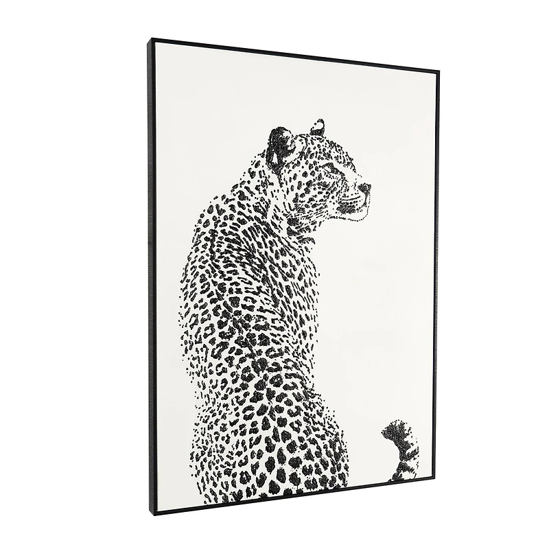 White Canvas Leopard Framed Wall Art