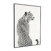 White Canvas Leopard Framed Wall Art