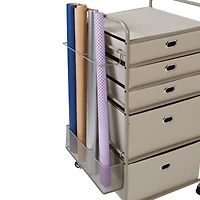 Honey Can Do Taupe Wrapping Paper Storage Cart with Wheels