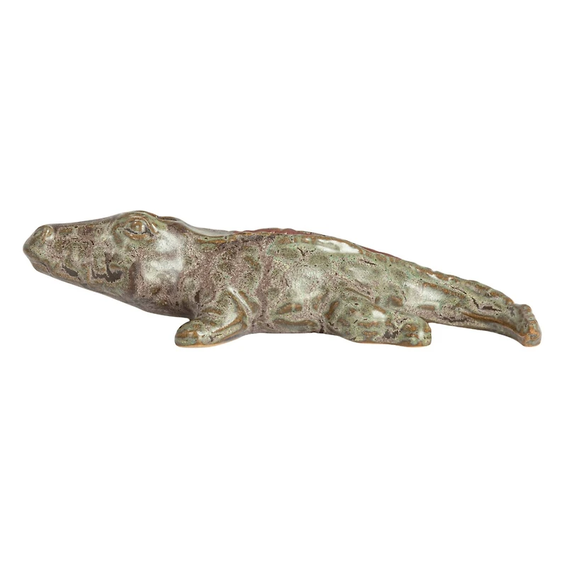 Hello Honey® 6.5" Green Stoneware Alligator Match Holder