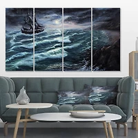 Designart - Pirate Ship Under Stormy Cloud