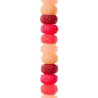 10mm Pink Mix Textured Rondelle Acrylic Beads by Bead Landing™