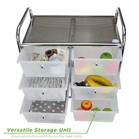 Mind Reader White 6 Drawer Rolling Utility Cart