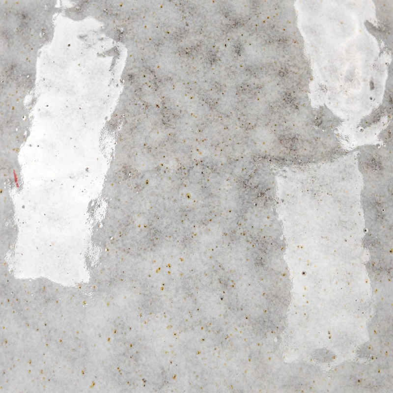 Hello Honey® 8" Gray Reactive Glaze Round Stoneware Planter with Wood Stand