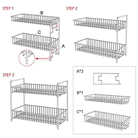 NEX™ 2-Tier Black Kitchen Countertop Spice Rack Organizer