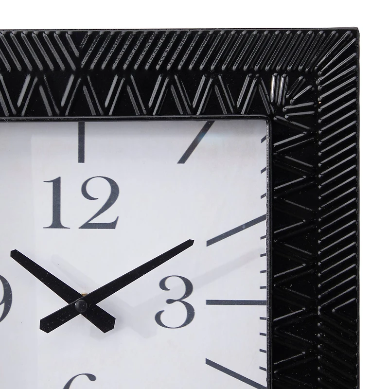 Black Metal Modern Wall Clock, 12" x 3" x 12"