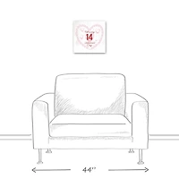 Valentines Day Calendar Wreath Canvas Wall Art