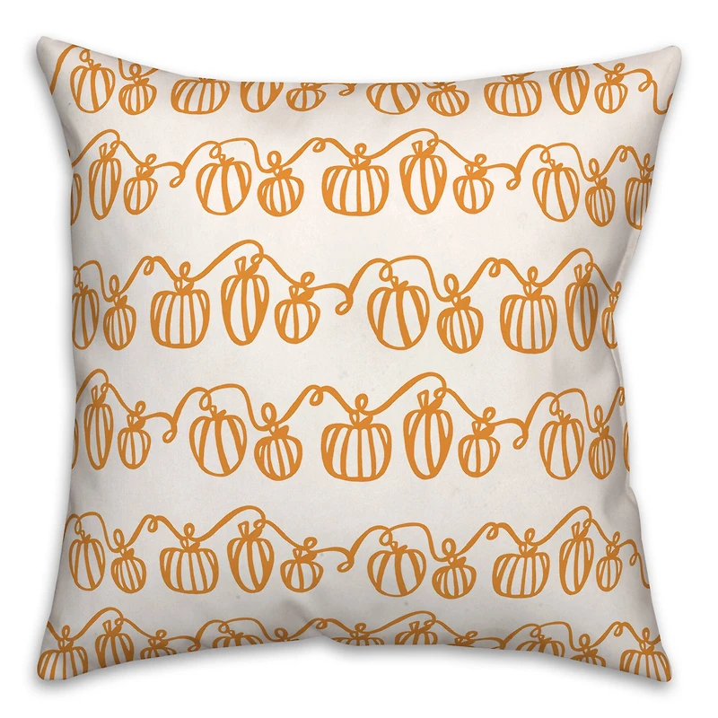 Pumpkin Doodle Throw Pillow
