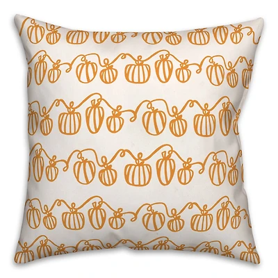 Pumpkin Doodle Throw Pillow