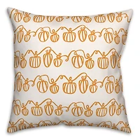Pumpkin Doodle Throw Pillow