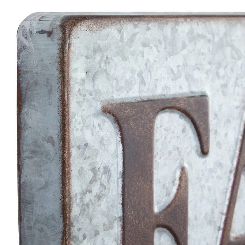Brown & Silver Metal Farmhouse Sign Wall Décor
