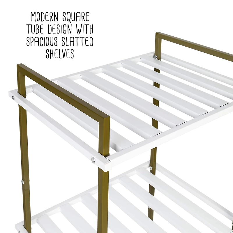 6 Pack: Honey Can Do Olive & White 3-Tier Tubular Metal Shelf